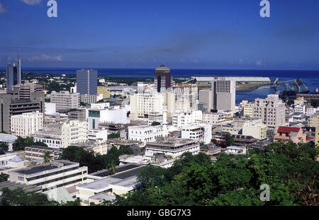 La ville de Port Louis à l'île Maurice dans l'océan indien Banque D'Images