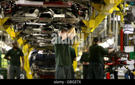 Ligne de production de Jaguar XF Banque D'Images