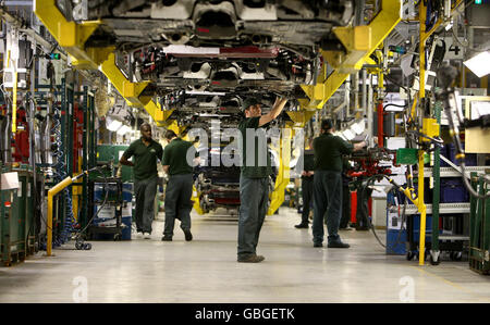 Ligne de production de Jaguar XF Banque D'Images