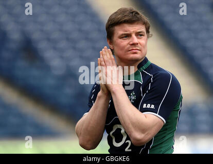 Le capitaine de l'Irlande - Rugby's Run - Murrayfield Banque D'Images