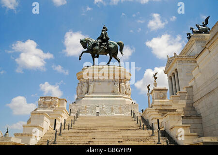 Monument équestre, Vittorio Emanuele II, National Memorial, Piazza Venezia, square, Rome, Latium, Italie Banque D'Images