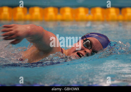 Eleanor Simmonds de Grande-Bretagne dans le Womens MD 400m Freesyle H2 pendant les championnats britanniques de natation à Ponds Forge, Sheffield. Banque D'Images