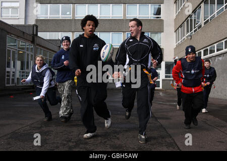 Rugby Union - XL Club Initiative avec Princes Trust et Scottish Rugby - L'Hillpark Secondary School Banque D'Images