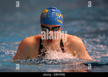 Hannah Miley de Garioch est en compétition dans le Breaststoke de 200m féminin Lors des championnats britanniques de natation de gaz 2009 Banque D'Images