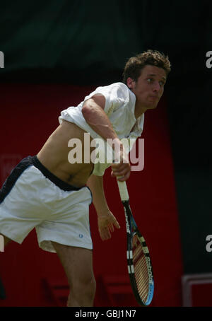 Tennis - Stella Artois Championship - Premier tour - Ian Flanagan / Mark Philippoussis.Ian Flanagan en route pour battre Mark Philippoussis en Australie Banque D'Images