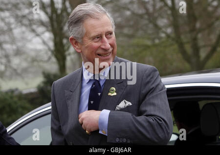 Le Prince de Galles arrive au lancement de la Red Squirrel Survival Trust à Levens Hall à Cumbria. Banque D'Images