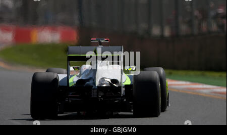 Formule un - Grand Prix d'Australie - première pratique - Albert Park - Melbourne.Jenson Button, pilote du groupe Brawn GP, lors de la première séance d'essais à Albert Park Banque D'Images