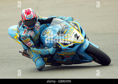 Motocyclisme - Championnat britannique de Superbike - Mallory Park. John Reynolds Banque D'Images