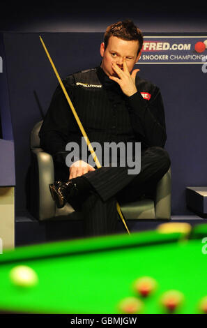 Shaun Murphy d'Angleterre lors de la finale du Championnat du monde de Snooker Betfred.com au Crucible Theatre, Sheffield. Banque D'Images