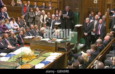 Le Président des communes, Michael Martin, fait une déclaration à la Chambre des communes à Westminster, à Londres, au sujet des nouvelles règles proposées pour les dépenses des députés. Banque D'Images