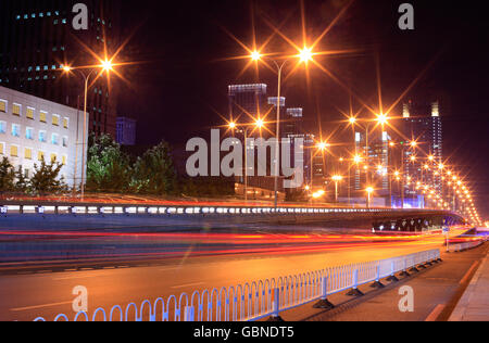 La vue nocturne de la ville de Shenyang Banque D'Images