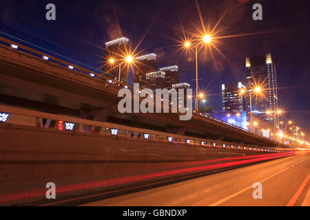 La vue nocturne de la ville de Shenyang Banque D'Images