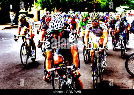 Une scène de l'Amgen tour de Californie 2010 à Modesto en Californie Banque D'Images