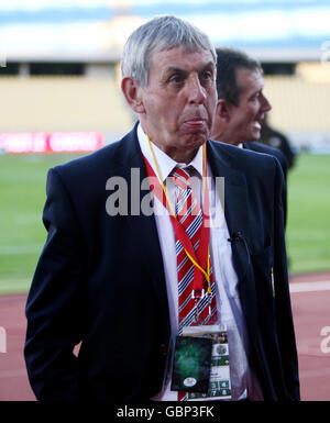 Ian McGeechan, entraîneur en chef des Lions britanniques et irlandais, après la victoire de ses équipes lors du match du Tour au Palais des sports Royal Bafokeng, à Phokeng, en Afrique du Sud. Banque D'Images