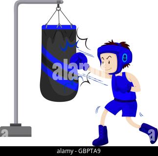 Sac de frappe boxe boxeur sur l'illustration Illustration de Vecteur