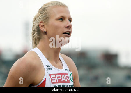 Amsterdam, Pays-Bas. 08 juillet, 2016. De l'Autriche, French and Verena participe à l'heptathlon 100m haies aux Championnats d'Europe d'athlétisme au Stade olympique à Amsterdam, Pays-Bas, 08 juillet 2016. Photo : Michael Kappeler/dpa/Alamy Live News Banque D'Images