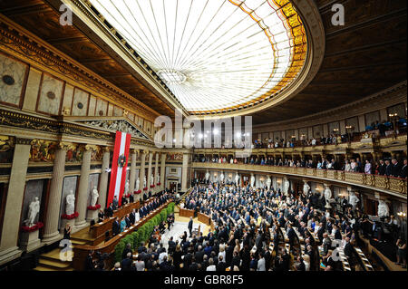 Vienne, Autriche. 8 juillet, 2016. La cérémonie de la retraite du Président autrichien Heinz Fischer a lieu à l'Assemblée fédérale à Vienne, Autriche, le 8 juillet 2016. Credit : Qian Yi/Xinhua/Alamy Live News Banque D'Images