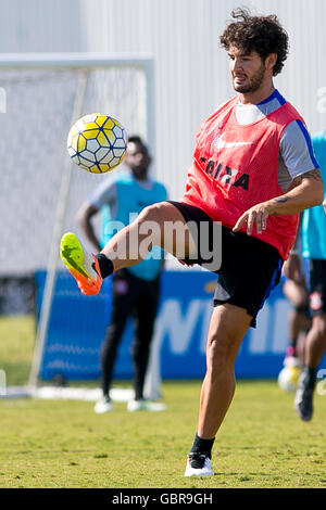 Au cours de l'Alexandre Pato Corinthiens training) à l'TC Joaquim Grava, zone est de s ?o Paulo. L'équipe se prépare pour l'affrontement contre Chapecoense demain, valide pour Brasileir ?o 2016 Chevrolet. Banque D'Images