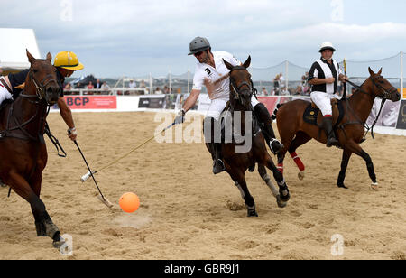 La Beach Polo Championships, Sandbanks, Poole, Dorset, Angleterre, Royaume-Uni Banque D'Images