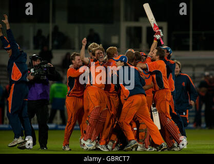 Les pays-Bas célèbrent le match international de l'ICC Twenty20 au Lord's Cricket Ground, Londres. Banque D'Images