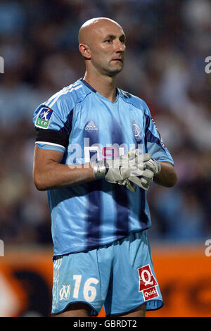 Football - première Division française - Olympique Marseille / Metz. Le gardien de but de l'Olympique Marseille, Fabian Barthez Banque D'Images