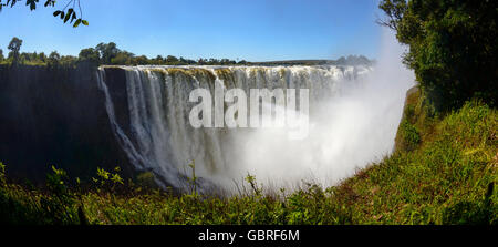 Fleuve Zambèze, chutes Victoria, Zambie et Zimbabwe Banque D'Images