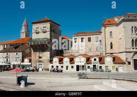 Port, Vieille Ville, Trogir, Croatie, comté de Split-Dalmatie Banque D'Images