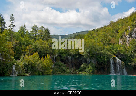 Le parc national des Lacs de Plitvice, Lika-Senj, Croatie / Plitvicka Jezera Banque D'Images