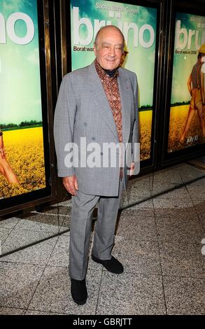 Bruno film Premiere - Londres.Mohamed Al-Fayed arrive pour la première du film britannique « Bruno » à Empire, Leicester Square, Londres Banque D'Images