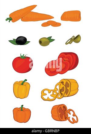 Ensemble de légumes Illustration de Vecteur