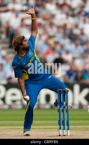 Le Lasith Malinga, au Sri Lanka, a été l'occasion du match des Super Eights de l'ICC World Twenty20 à Trent Bridge, à Nottingham. Banque D'Images