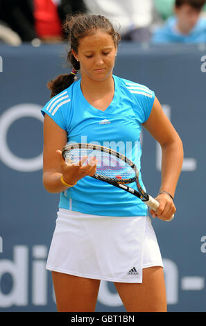 La grande-Bretagne Laura Robson subit une défaite dans la finale de Le tournoi de tennis international de Liverpool Banque D'Images