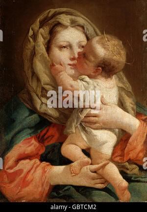 Beaux-arts, Giovanni Battista Tiepolo (1696 - 1770), peinture, 'Madonna con Bambino' (Vierge à l'enfant), Museo Civico, Bassano, Banque D'Images