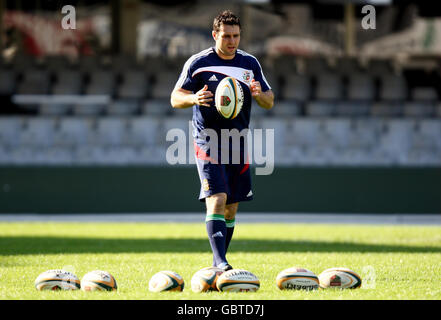 Stephen Jones des Lions britanniques et irlandais pendant la séance d'entraînement à Kings Park Durban, Afrique du Sud. Banque D'Images