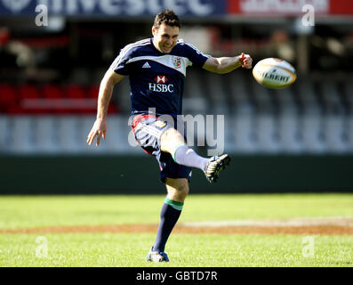 Stephen Jones des Lions britanniques et irlandais pendant la séance d'entraînement à Kings Park Durban, Afrique du Sud. Banque D'Images