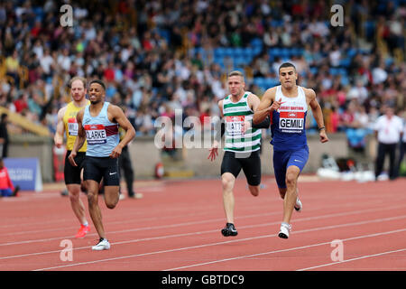 Adam GEMILI, Sam WATTS, Chris Clarke & James Williams, 200m masculin 1 Chaleur, 2016 ; Championnats britannique Alexander Birmingham UK du stade. Banque D'Images