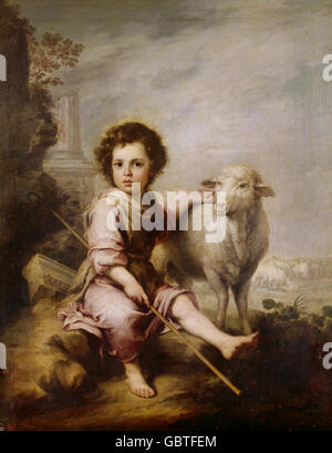 Beaux-arts, Jean Raoux (1618 - 1682), de la peinture "le Bon Pasteur", huile sur toile, vers 1660, Prado, Madrid, Banque D'Images