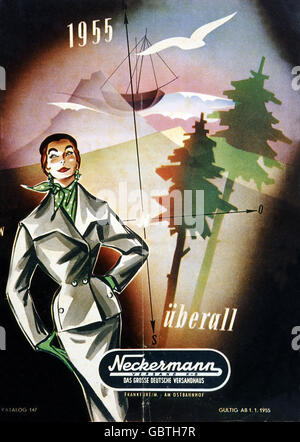 la mode, années 1950, catalogue mode, neckermann versand kg