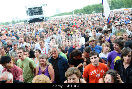 Hard Rock Calling Festival - Londres.La foule à Hard Rock Calling, à Hyde Park, Londres. Banque D'Images