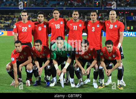 Football - coupe des Confédérations 2009 - Groupe B - Egypte / Etats-Unis - Stade Royal Bafokeng. Groupe de l'équipe d'Égypte Banque D'Images