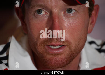 Cricket - session de médias d'Angleterre - Edgbaston.Paul Collingwood, de l'Angleterre, parle aux médias pendant la session de presse à Edgbaston, Birmingham. Banque D'Images