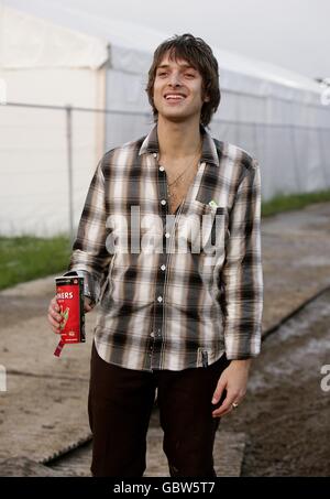 Glastonbury Festival 2009 - jour 1.Paolo Nutini est en coulisses au festival Glastonbury 2009 de la ferme de Worry à Pilton, dans le Somerset. Banque D'Images