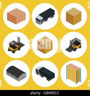 L'icône de l'entrepôt. Icometric vecteur. Illustration de Vecteur