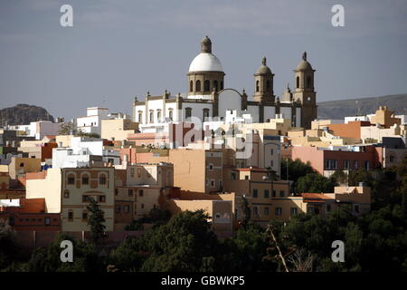 La vieille ville d'Agüimes dans l'Aguimes valley sur l'île des Canaries de l'Espagne dans l'océan Atlantique. Banque D'Images