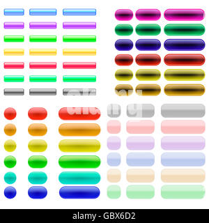 Les boutons en verre coloré Banque D'Images