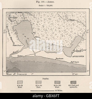 Assinie. La Côte d'Ivoire. La Haute Guinée, 1885 carte antique Banque D'Images