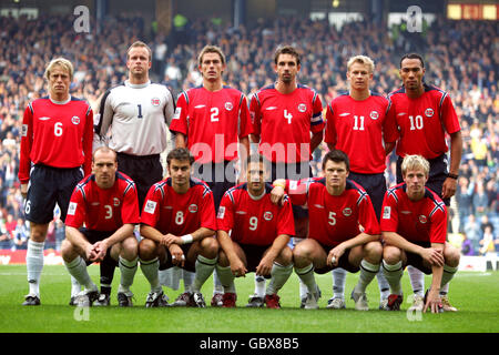 Football - qualification de la coupe du monde de la FIFA 2006 - Groupe 5 - Ecosse / Norvège. Norvège, groupe d'équipe Banque D'Images