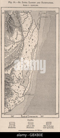 St Lucia Lagoon/mares. Le Kwazulu Natal. Les zones humides d'Isimangaliso. 1885 Maputo Banque D'Images