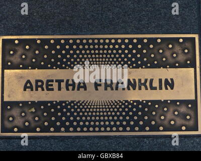 Aretha Franklin, plaque, memorial, le théâtre Apollo, Harlem Banque D'Images