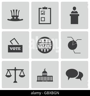 Vector black electiion icons set Illustration de Vecteur